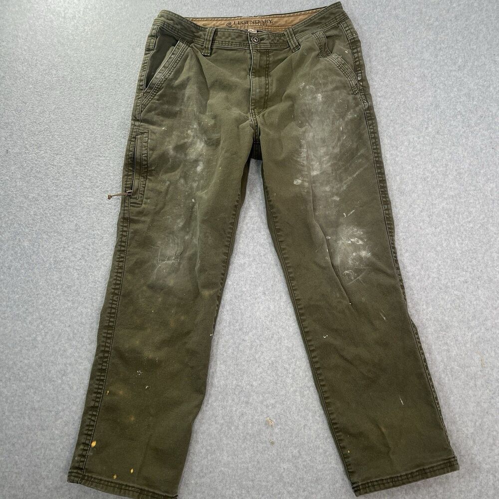 Legendary Outfitters Pants Men 34x30 fits 34x28 Green Canvas Utility Workwear